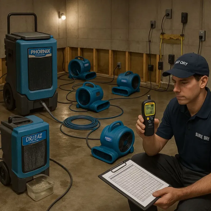 Structural Drying and Dehumidification process in Agua Dulce, TX